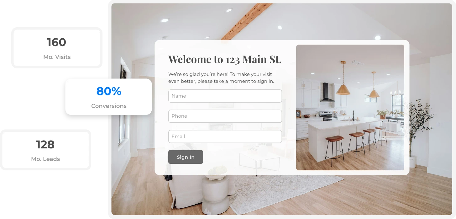 Landing page statistics and conversion reports for real estate marketing