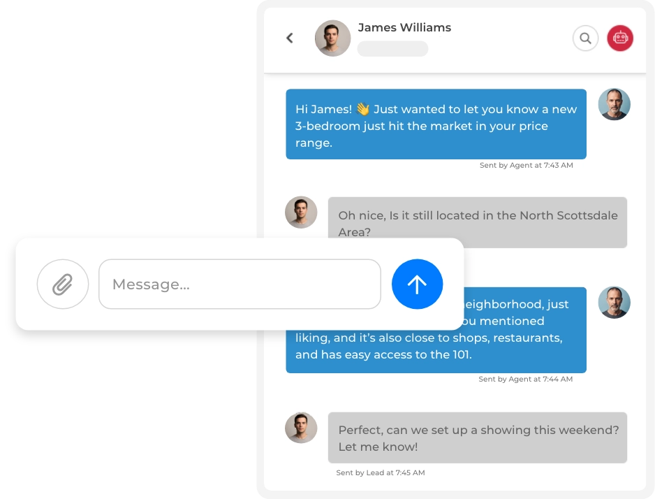 Real estate CRM with built-in texting tools in Wise Agent