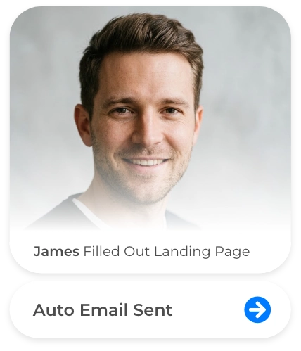 Lead who filled out a landing page, followed by an automatic email being sent to them
