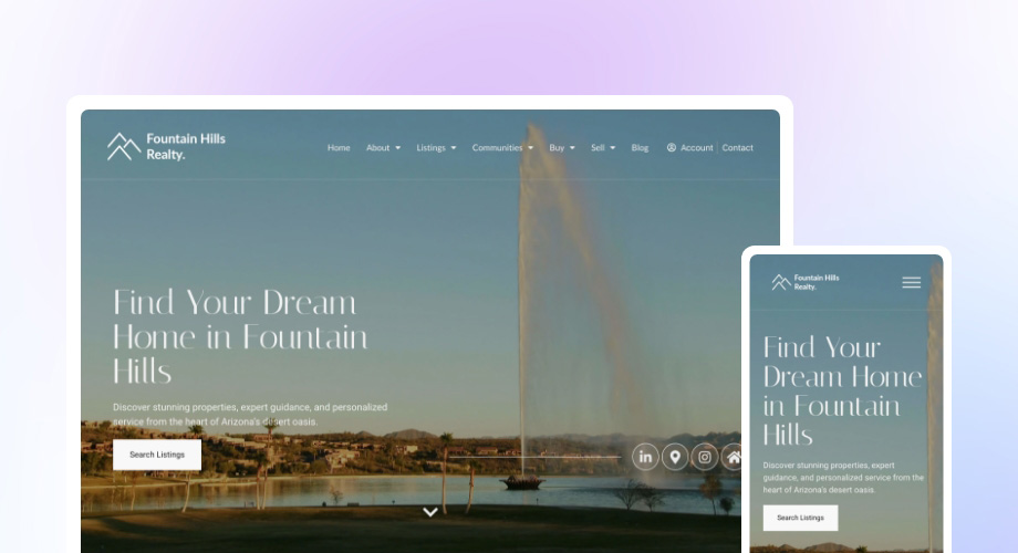 Custom real estate website designed to showcase listings and capture leads