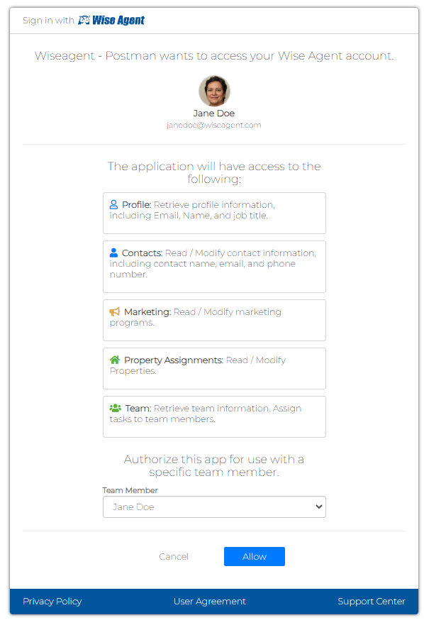 OAuth Consent Permissions Screen